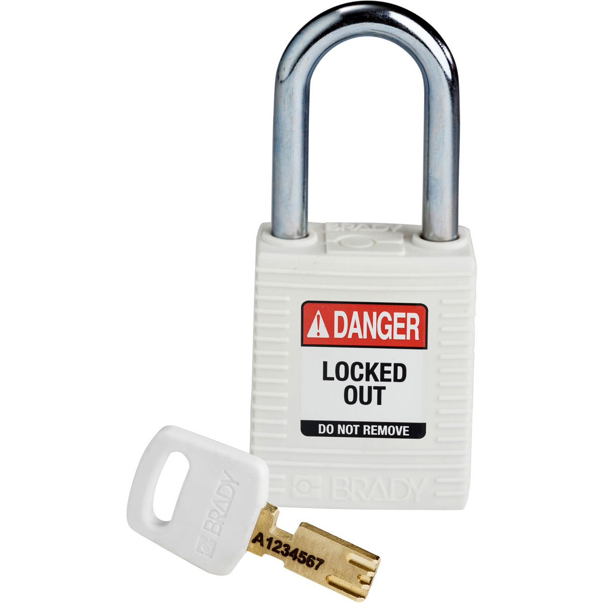 Brady LOTO-101 Key Weatherproof Nylon, Steel Padlock, 6.35mm Shackle, 38.00mm Body