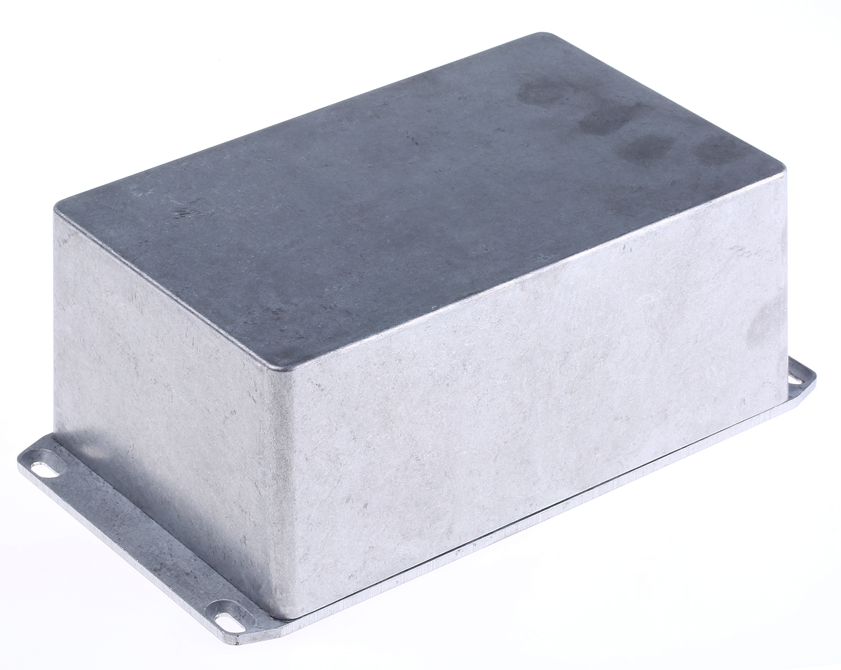 Hammond 1590 Series Natural Die Cast Aluminium Enclosure, IP54, Flanged, Natural Lid, 187.5 x 119.5 x 78mm