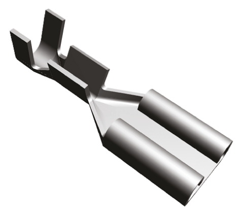 TE Connectivity FASTON .250 Uninsulated Female Spade Connector, Receptacle, 6.35 x 0.81mm Tab Size, 0.5mm² to 1.5mm²