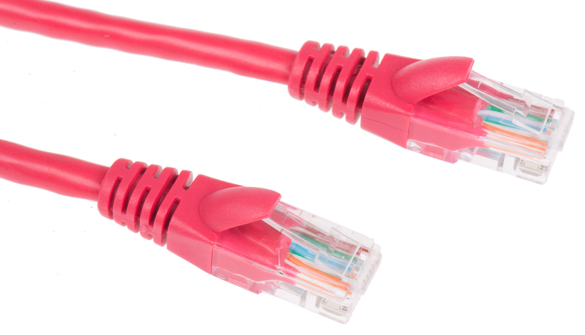 RS PRO, 5m Cat5e, Red RJ45 to Male RJ45 Male, U/UTP Unshielded, Terminated PVC Sheath