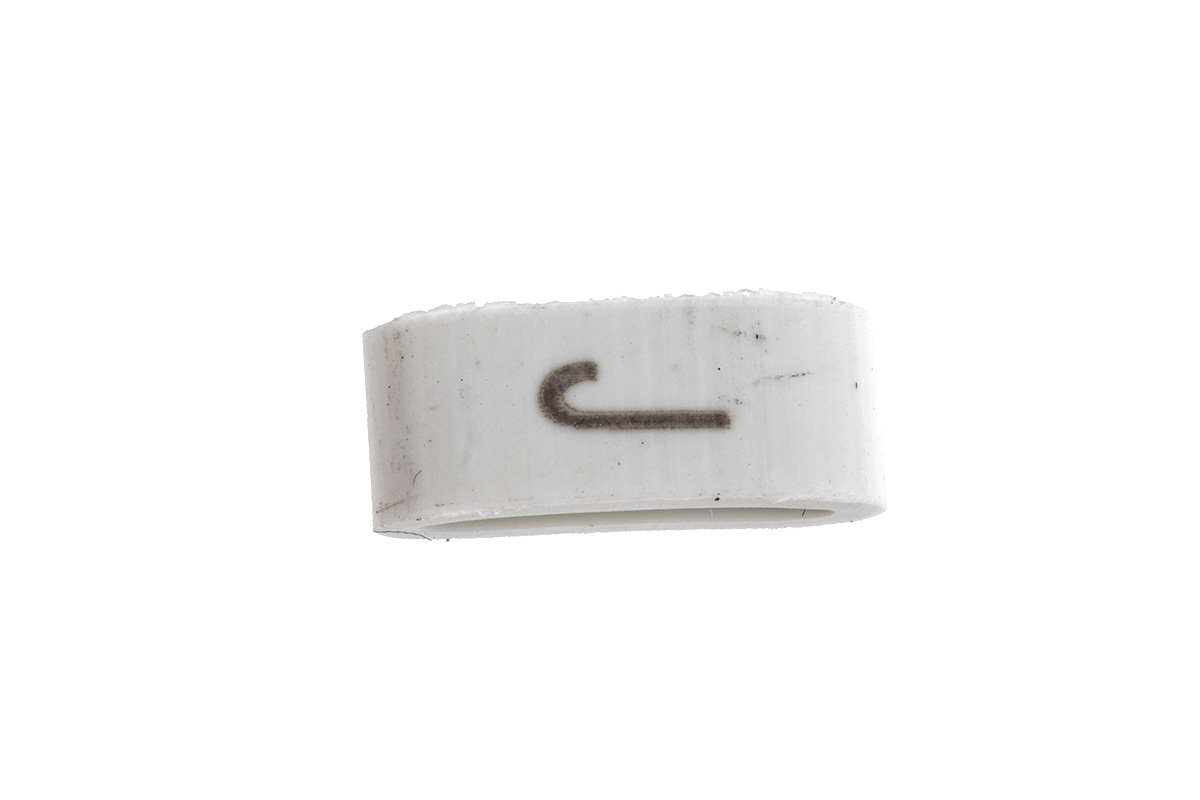 HellermannTyton HODS85 Slide On Cable Markers, Black on White, Pre-printed "J", 1.8 → 6.3mm Cable, 531-07870
