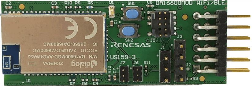 Renesas Electronics DA16600 Pmod Board Bluetooth, Wi-Fi Evaluation Board for DA16600 30 → 160MHz US159-DA16600EVZ