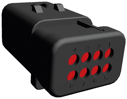 TE Connectivity, AMPSEAL 16 Automotive Connector Plug Red Clip Mount 8 Way 776538-1