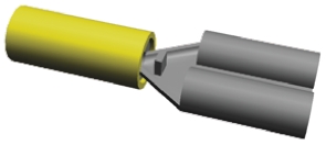 TE Connectivity PIDG FASTON .187 Yellow Insulated Female Spade Connector, Receptacle, 4.75 x 0.51mm Tab Size, 0.1mm² to