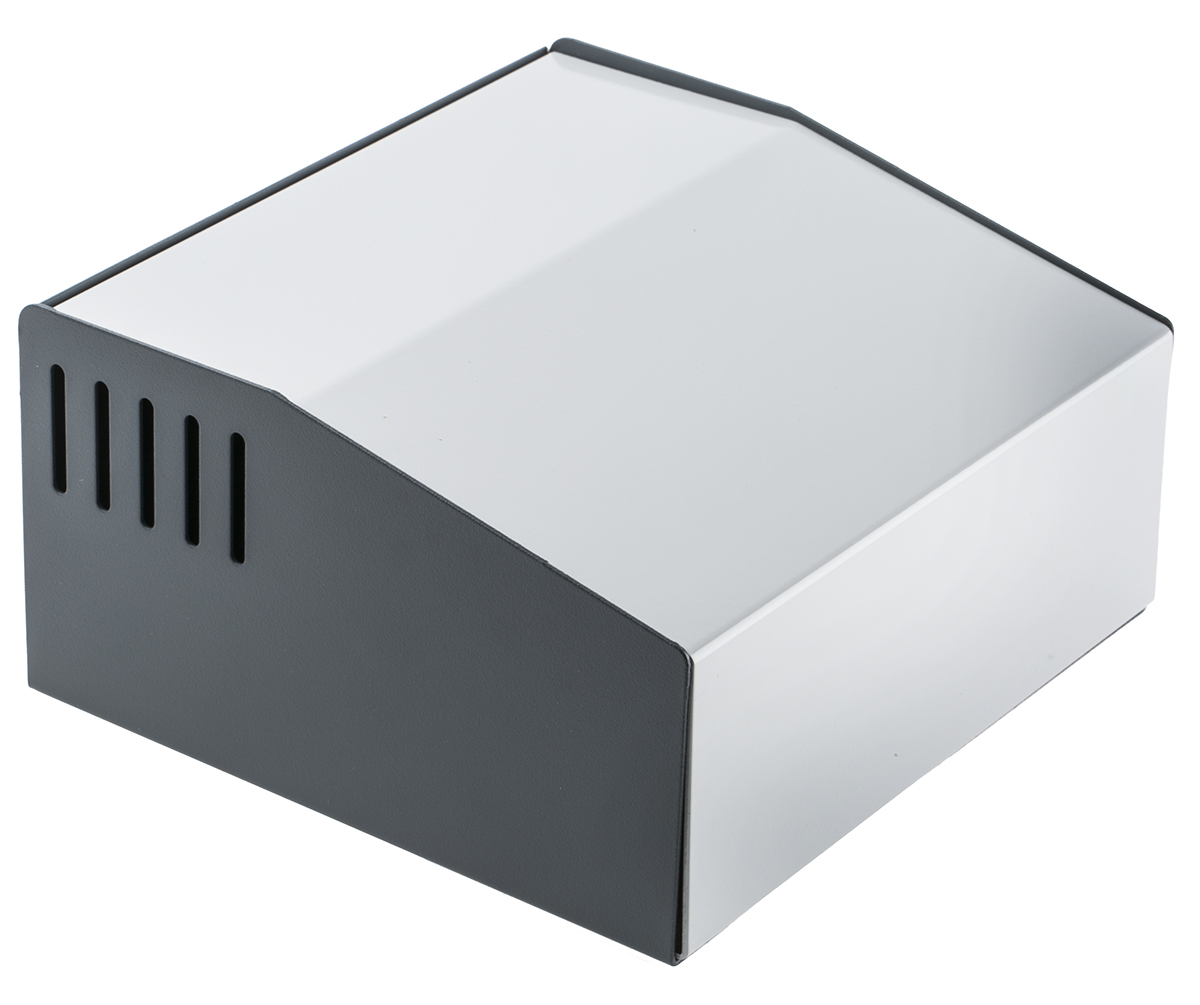 Hammond 500 Series Grey Aluminium, Steel Desktop Enclosure, Sloped Front, 180 x 196 x 100mm
