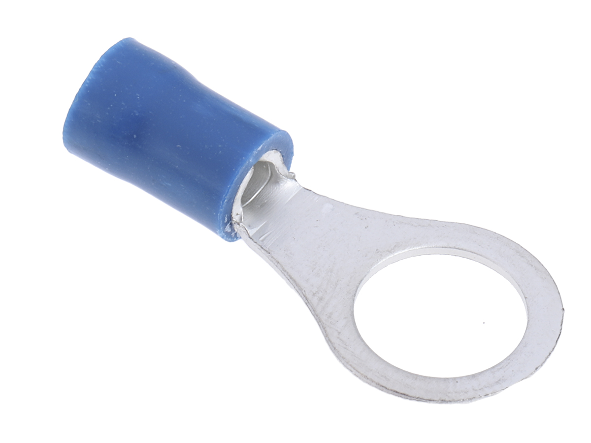 RS PRO Insulated Ring Terminal, M8 Stud Size, 1.5mm² to 2.5mm² Wire Size, Blue