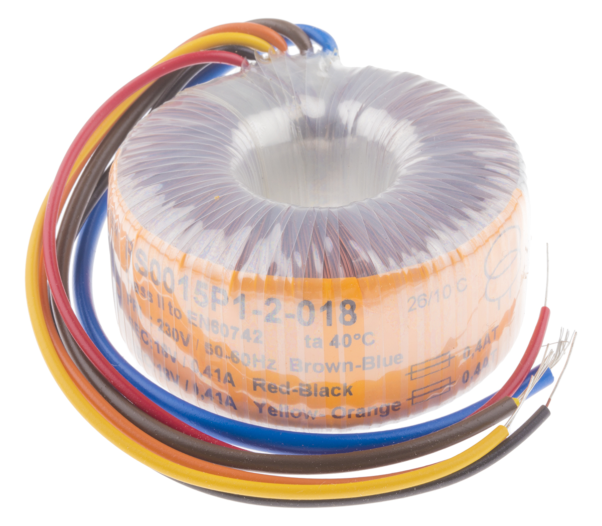 Nuvotem Talema 230V ac, 2 x 18V ac Toroidal Transformer, 120VA 2 Output