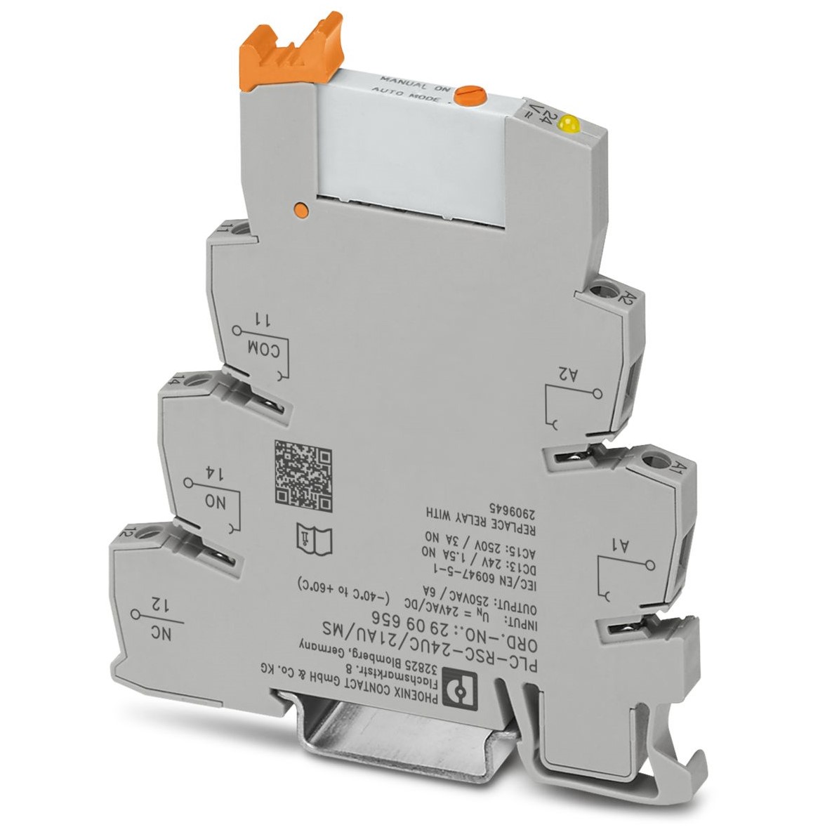Phoenix Contact PLC-RSC- 24UC/21AU/MS Series Interface Relay, DIN Rail Mount, 24V ac/dc Coil, SPDT