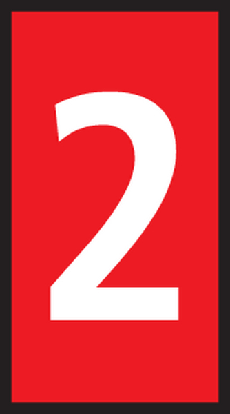 HellermannTyton HODS50 Slide On Cable Marker, White on Red, Pre-printed "2", 1.7 → 3.6mm Cable, 531-15367 HODS50