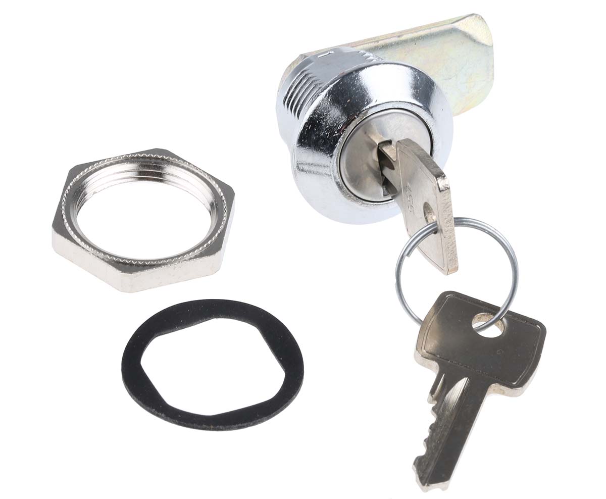Euro-Locks a Lowe & Fletcher group Company Camlock, 16mm Panel-to-Tongue, 23 x 20.2mm Cutout, Key Unlock