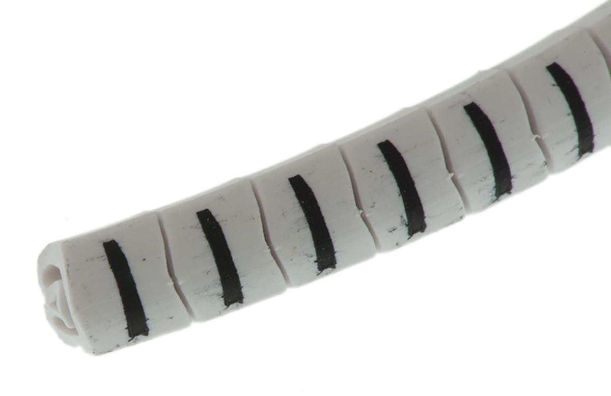 HellermannTyton Helagrip Slide On Cable Markers, Black on White, Pre-printed "I", 2 → 5mm Cable, 901-10421