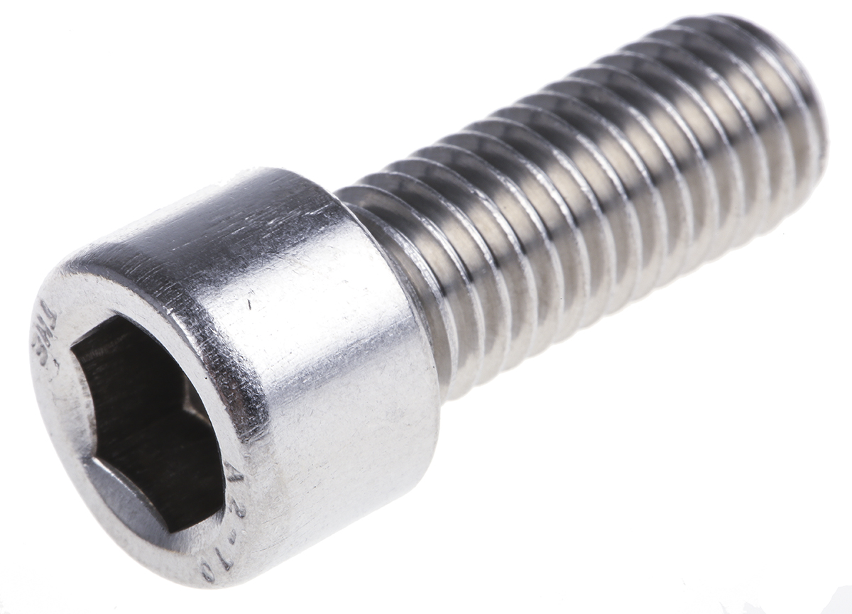 RS PRO Stainless Steel Hex Socket Cap Screw, DIN 912, M12 x 30mm