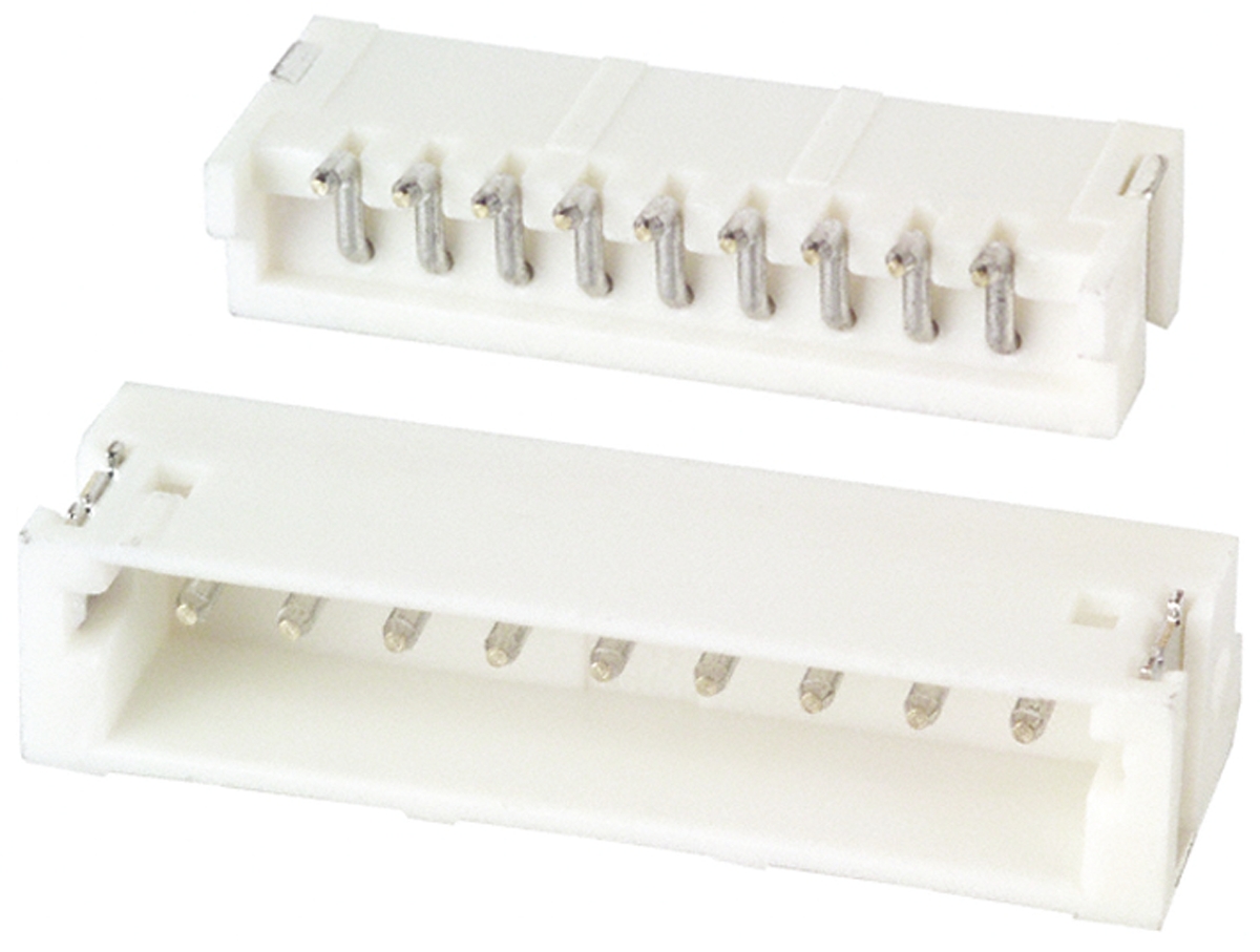 JST ZH Series Right Angle Surface PCB Header, 9 Contact(s), 1.5 mm Pitch, 1 Row, Shrouded