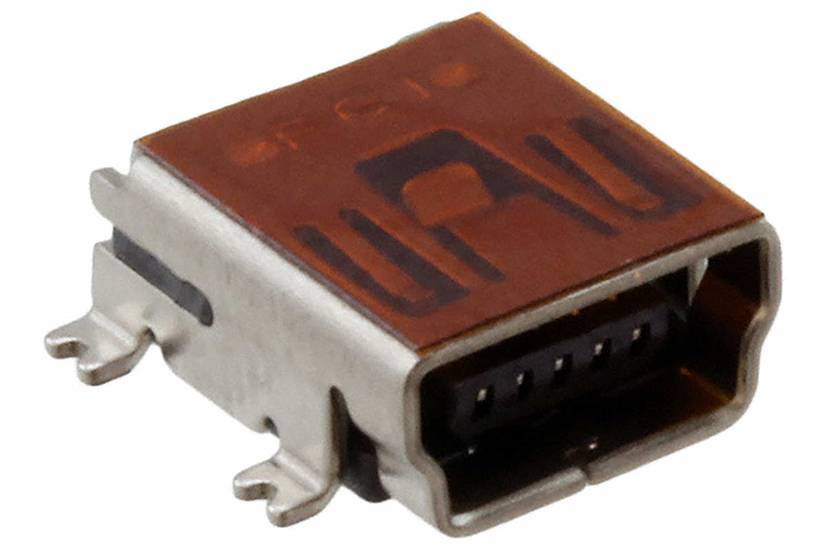 Amphenol Communications Solutions Right Angle, SMT, Socket- Single Port Type B 2.0 USB Connector