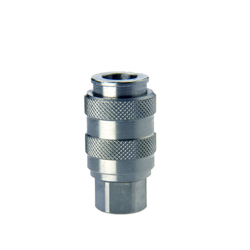 Camozzi Nickel Plated Brass Female Pneumatic Quick Connect Coupling, G 1/4 Threaded