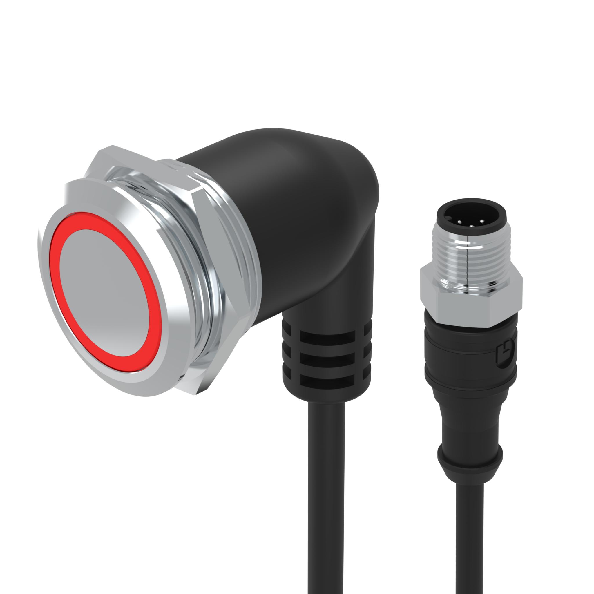 EAO 82 Series Illuminated Push Button Switch, Momentary, Panel Mount, 22mm Cutout, 1CO, Blue LED, 35V, IP65, IP67