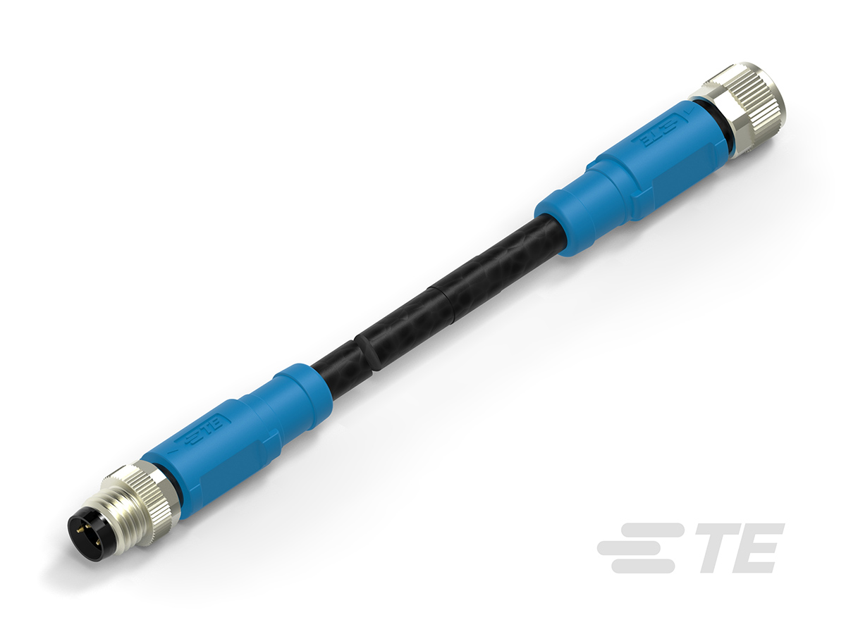 TE Connectivity Male/Female 3 way M8 to 3 way M8 Sensor Actuator Cable, 5000 mm