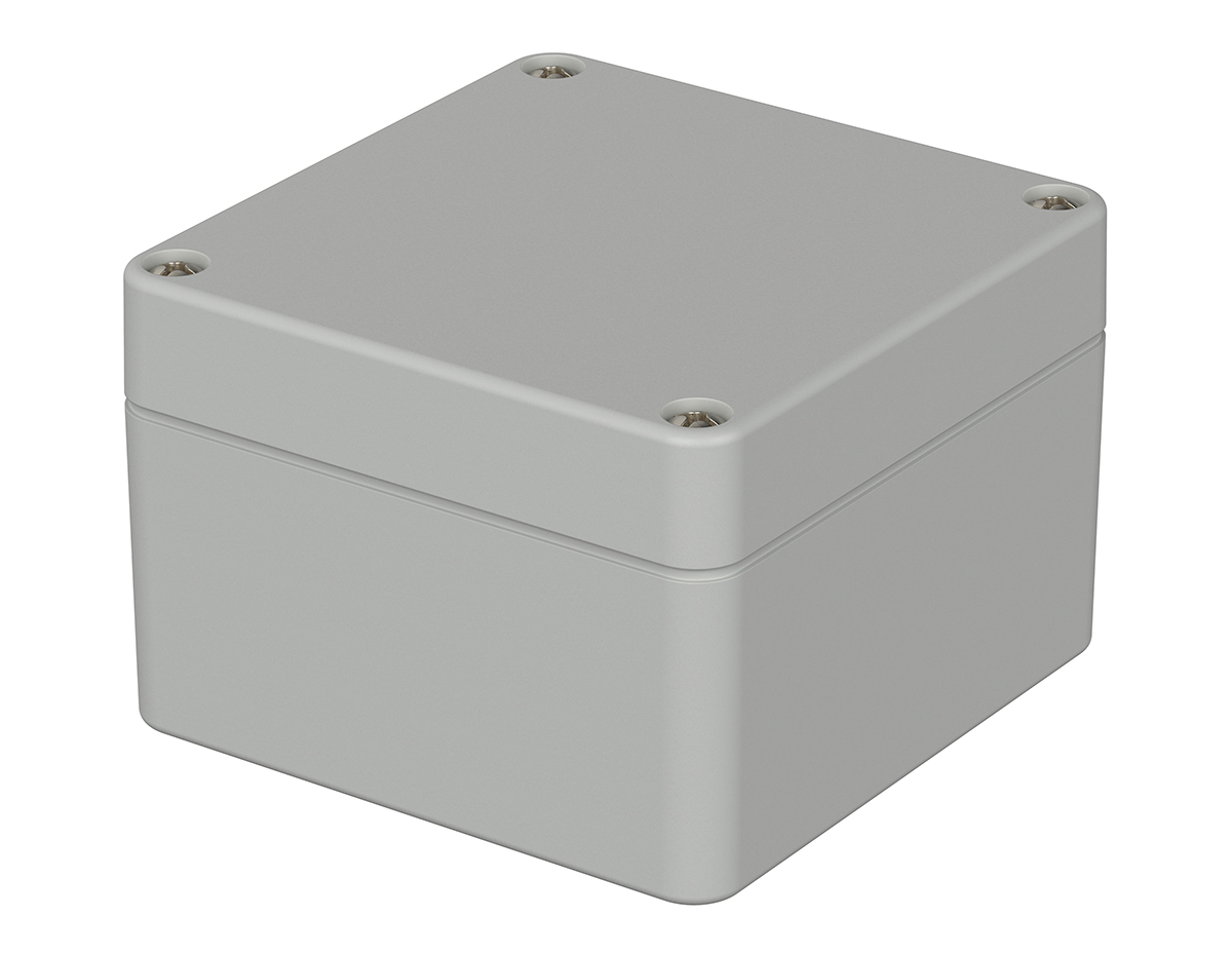 Bopla Euromas Series Grey ABS Enclosure, IP66, Flanged, Grey Lid, 82 x 80 x 55mm