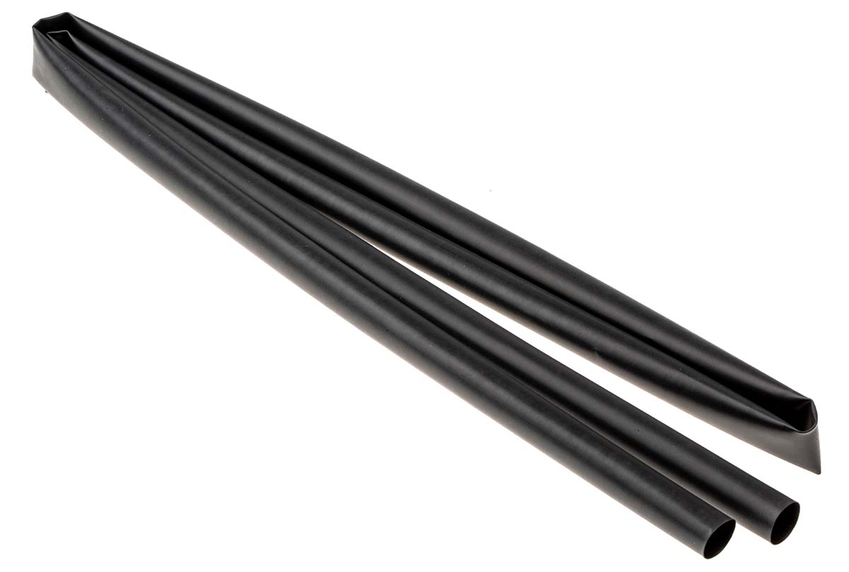 TE Connectivity Heat Shrink Tubing, Black 12mm Sleeve Dia. x 1.2m Length 3:1 Ratio, RNF-3000 Series