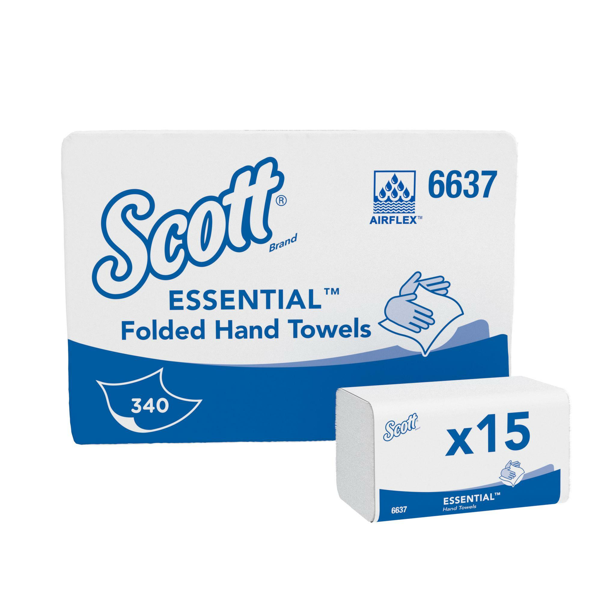 SCOTT Scott Folded White Paper Towel, 186mm, 340 Sheets