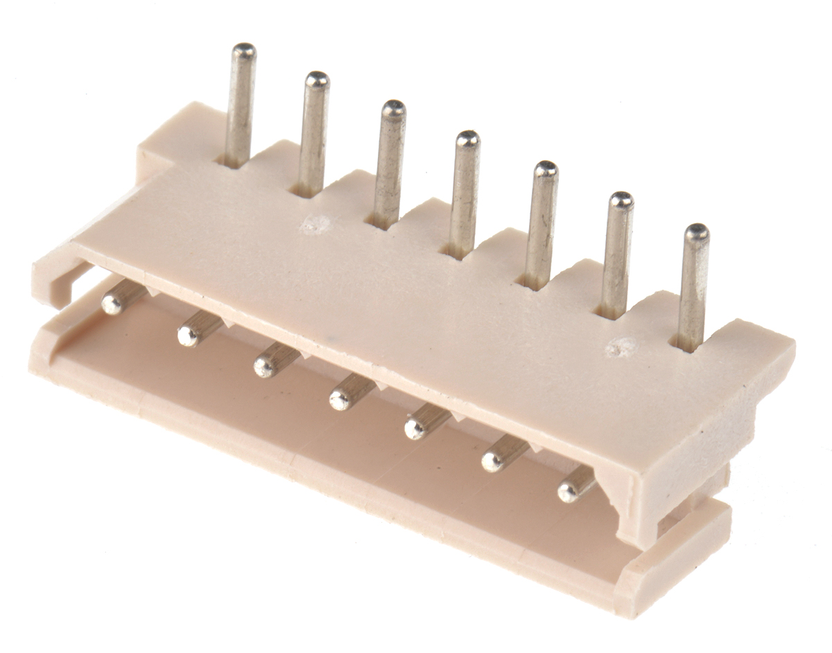 Molex SPOX Series Right Angle Through Hole PCB Header, 7 Contact(s), 2.5 mm Pitch, 1 Row, Shrouded