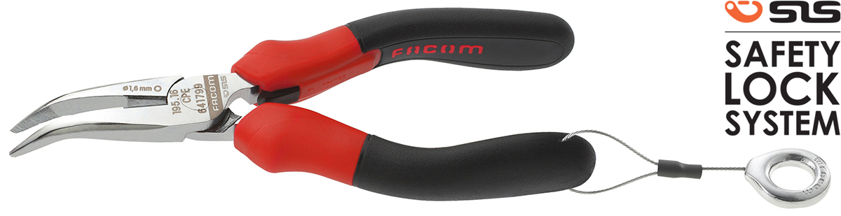 Facom Long Nose Pliers, 200 mm Overall, Straight Tip, 69mm Jaw
