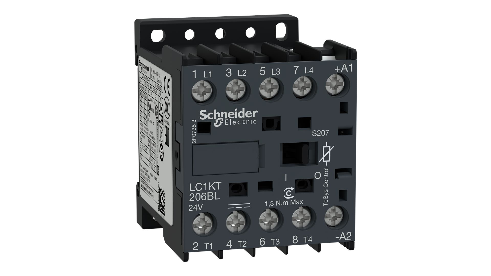Schneider Electric LC1K Contactor, 24 V dc Coil, 4-Pole, 20 A, 1.8 W 24 V, 4 NO, 690V