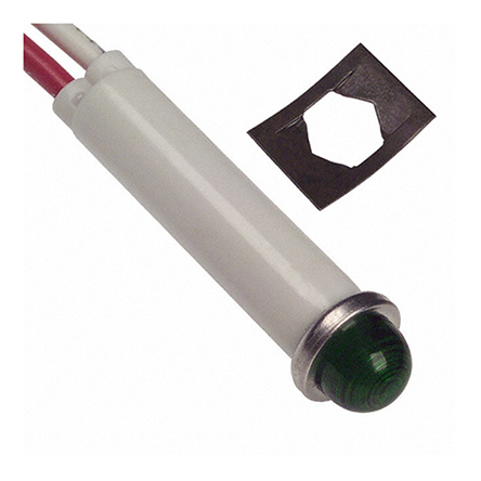 VCC Green LED Indicator Lamp, 12 → 24 V dc, 22 → 32V ac, Wire Terminal Base, 7.87mm Diameter