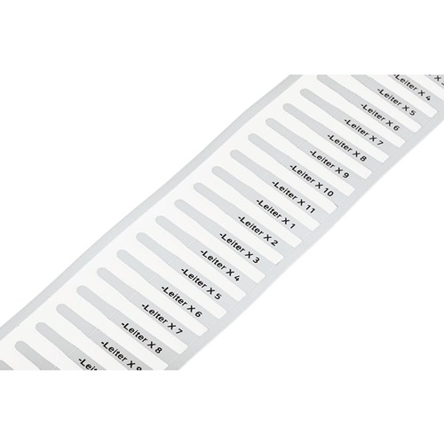 WAGO 211 Push In Cable Marker, White, Pre-printed "Plain", for Nozzles, 211-821
