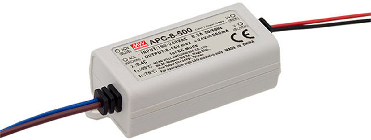MEAN WELL LED Driver, 8 → 16V Output, 8W Output, 500mA Output, Constant Current