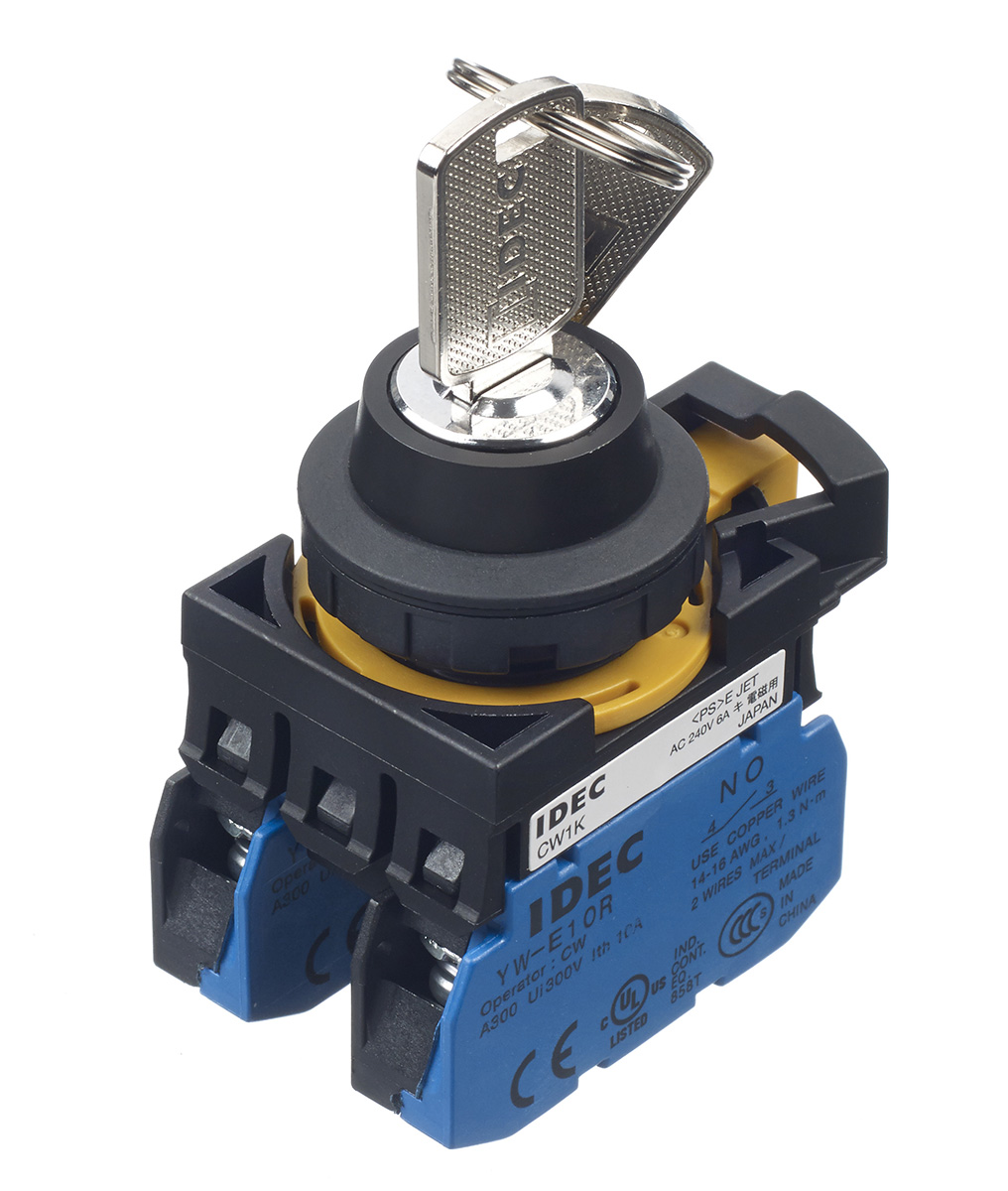 Idec IP66 Key Switch, 2NO 3-Way