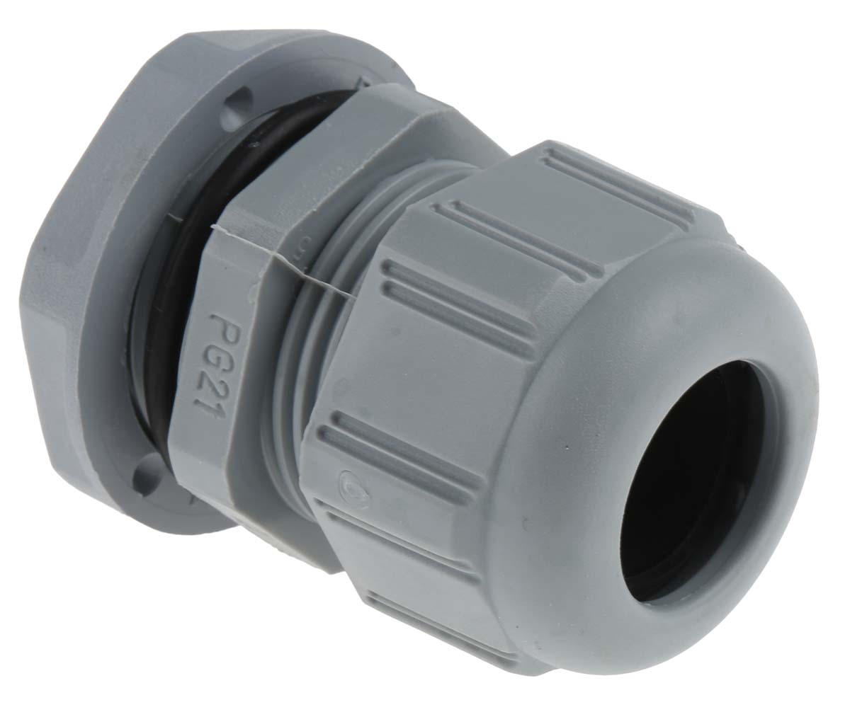 Legrand Grey Polyamide Cable Gland, PG21 Thread, 12mm min., 18mm max., IP68