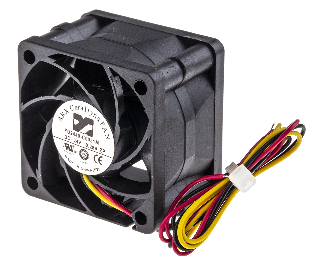 ARX CeraDyna Series Axial Fan, 24 V dc, DC Operation, 28.3m³/h, 5.76W, 240mA Max, 40 x 40 x 28mm