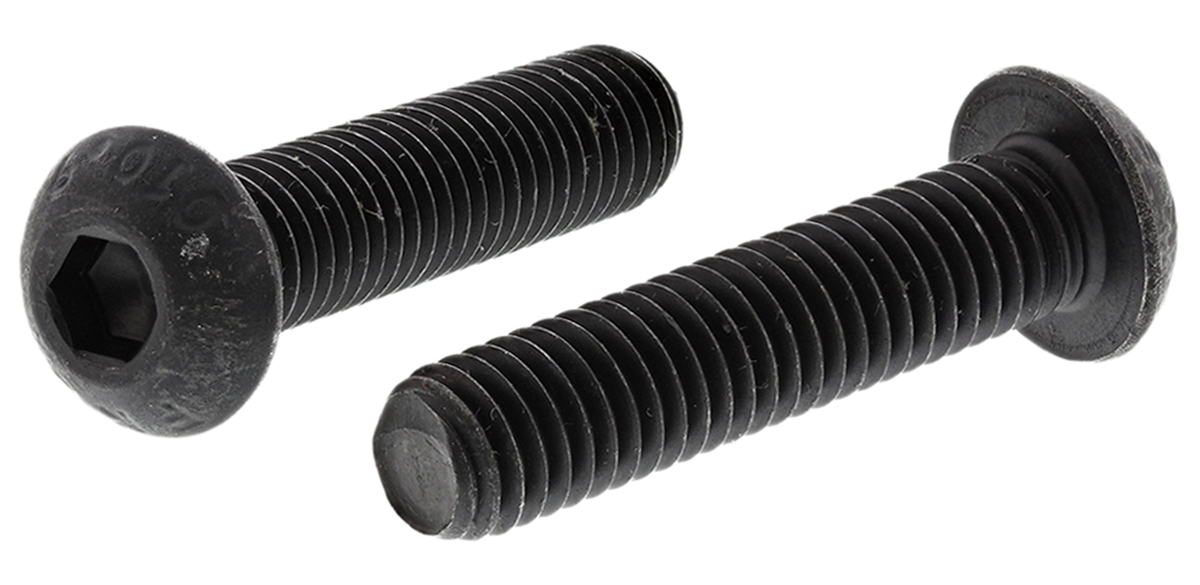 RS PRO Black, Self-Colour Steel Hex Socket Button Screw, ISO 7380, M8 x 35mm