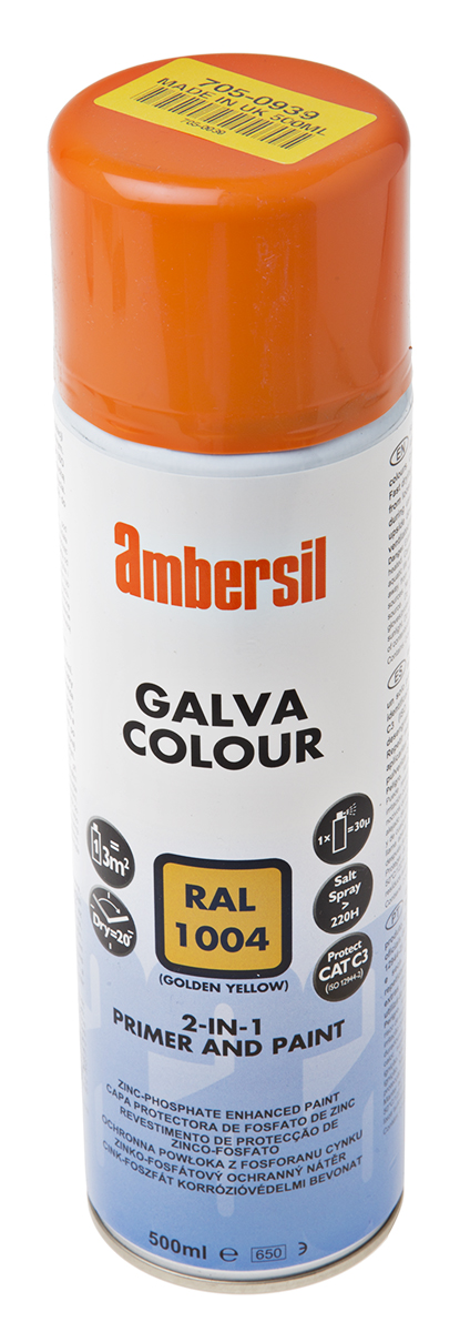 Ambersil 500ml RAL 1004 Yellow Satin Spray Paint