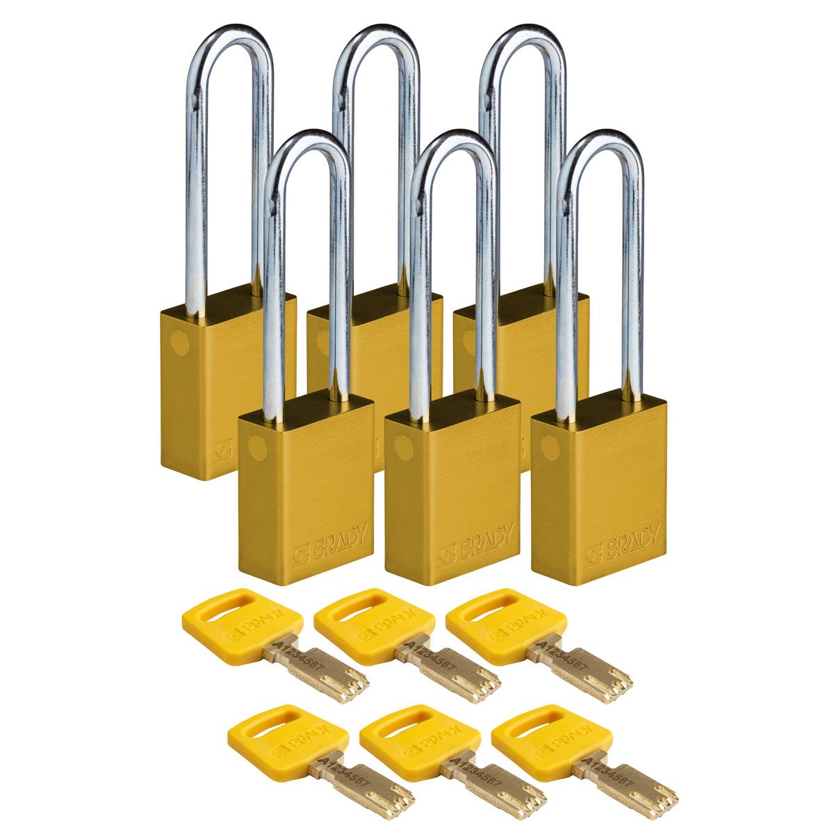 Brady LOTO-99 Padlock Anodised Aluminium, Steel Safety Padlock, 6.35mm Shackle, 38.00mm Body