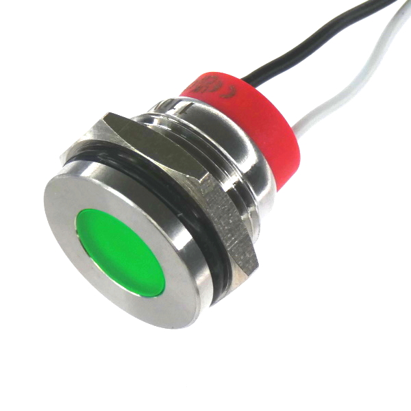 CML Innovative Technologies PL14SL Series White Panel LED, 110V, 14mm Mounting Hole Size, Lead Wires Termination, IP67