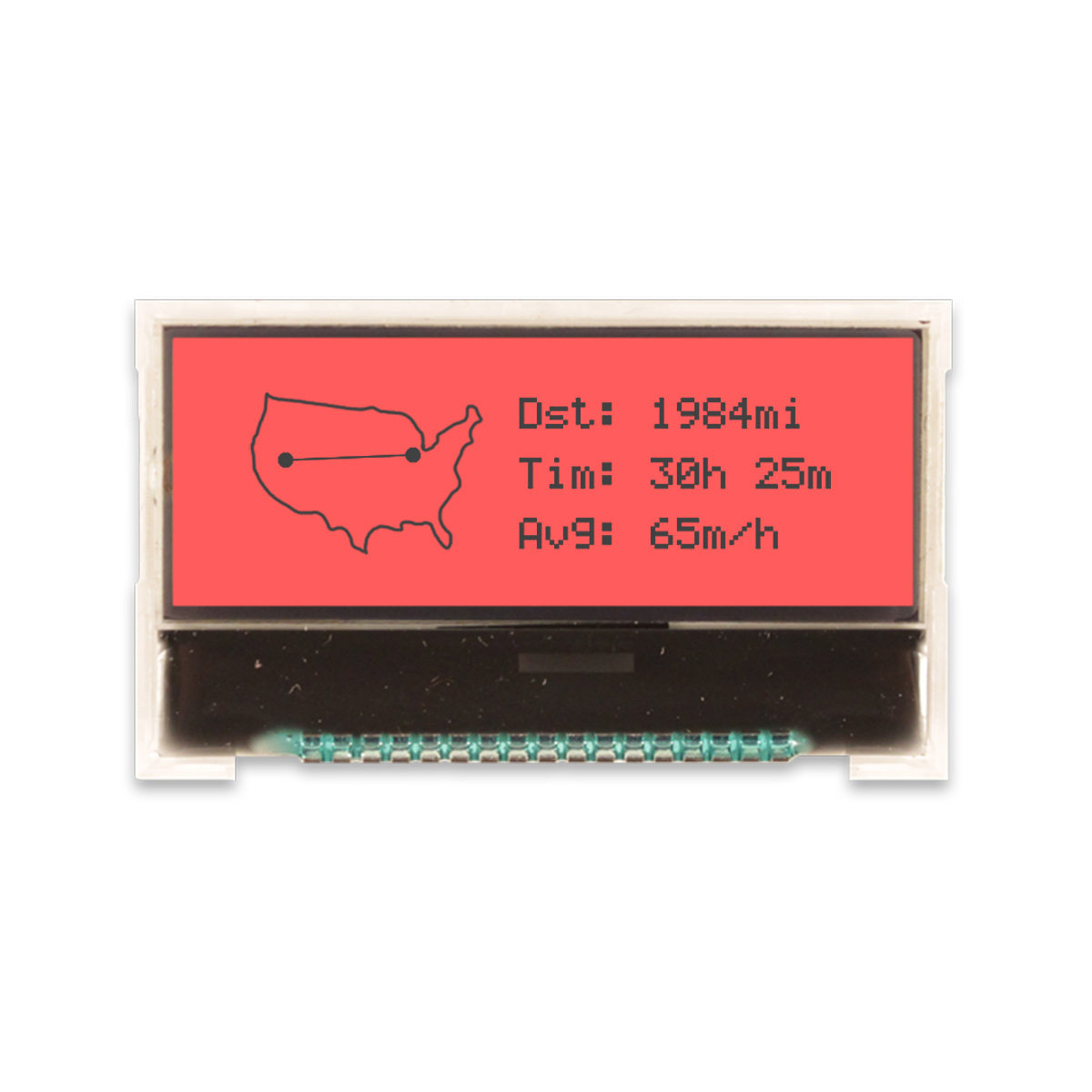 NEWHAVEN DISPLAY INTERNATIONAL NHD-C12832A1Z-FSR-FBW-3V3 Graphic LCD Graphic Display, Red on Grey, Transflective