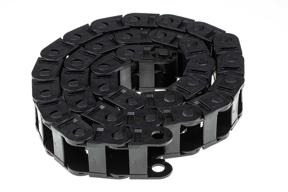 Igus 10, e-chain Black Cable Chain - Flexible Slot, W36 mm x D23mm, L1m, 38 mm Min. Bend Radius, Igumid G