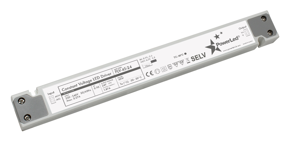 PowerLED LED Driver, 12V Output, 45W Output, 3.75A Output, Constant Voltage