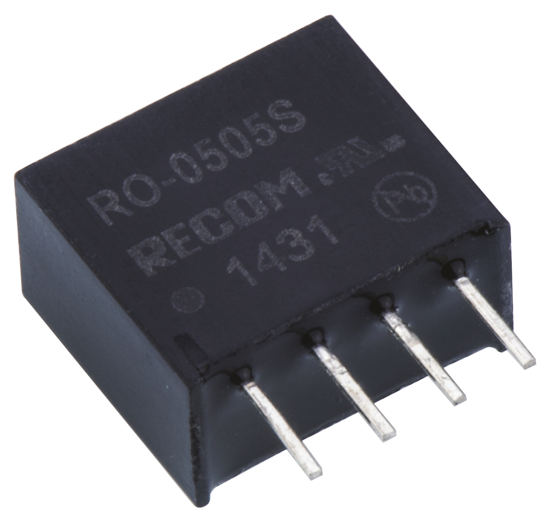 Recom RO DC-DC Converter, 5V dc/ 200mA Output, 4.5 → 5.5 V dc Input, 1W, Through Hole, +85°C Max Temp -40°C Min
