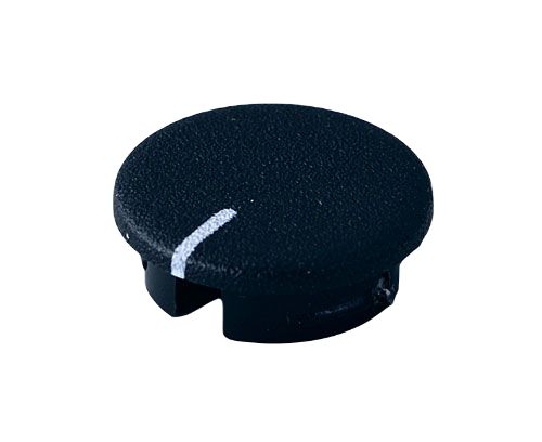 OKW Black Potentiometer Knob Round Shaft, A4113100