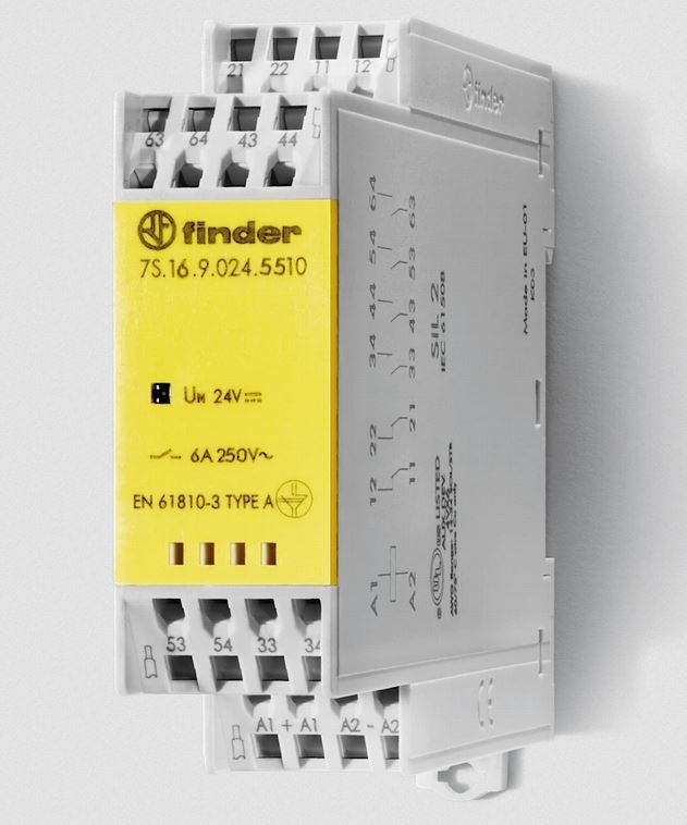 Finder Force Guided Relay, 24V dc Coil Voltage, 6 Pole, 5NO/1NC