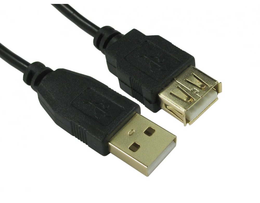 RS PRO USB 2.0, Male USB A to Female USB A, 480Mbps, 1m