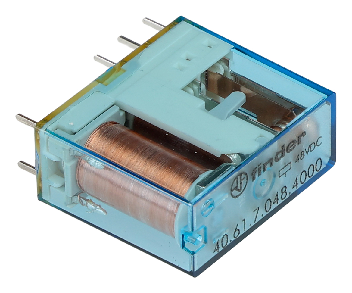 Finder PCB Mount Power Relay, 48V dc Coil, 16A Switching Current, SPDT