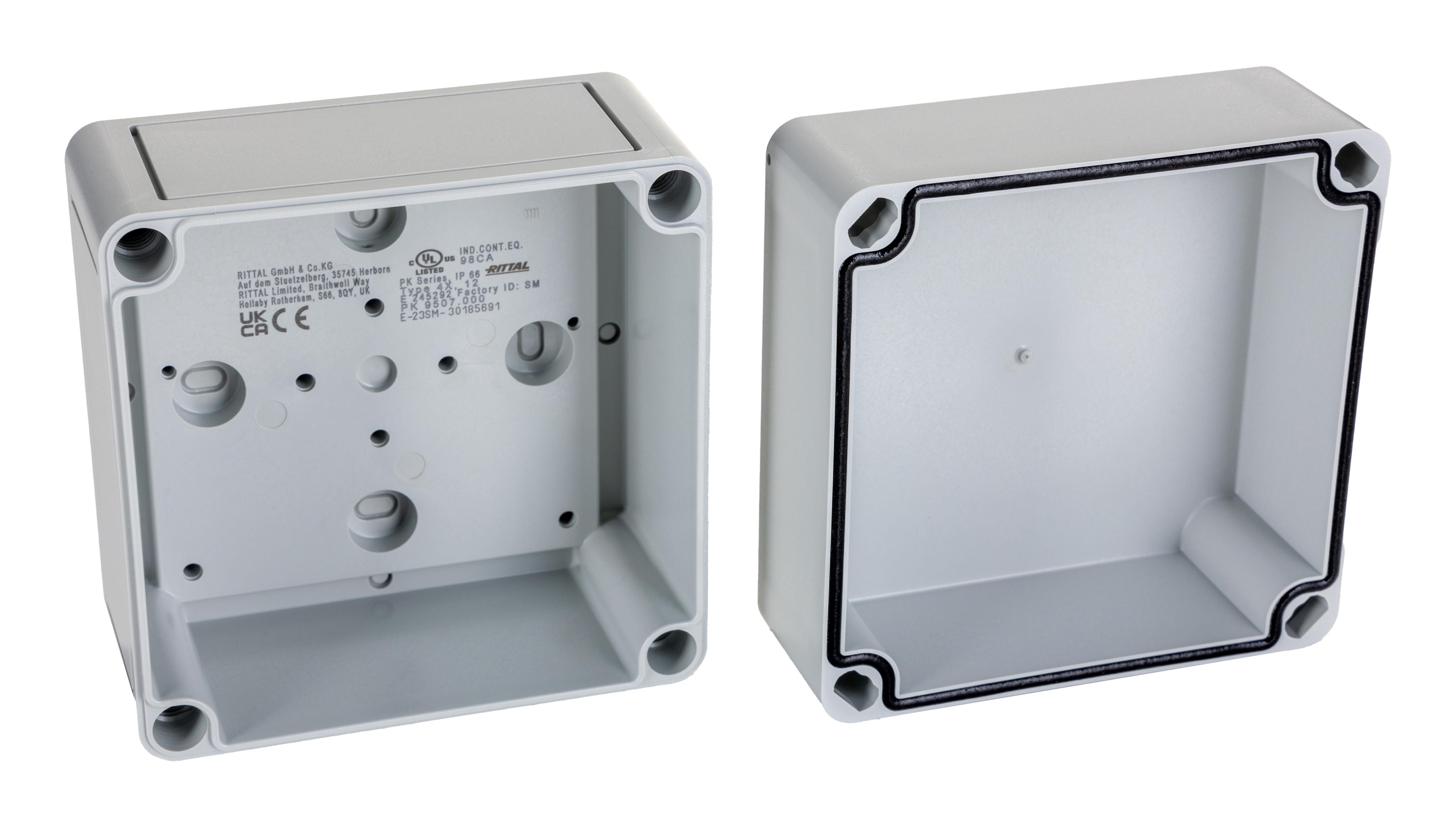 Rittal PK Series Polycarbonate Wall Box, IP66, 110 mm x 110 mm x 90mm