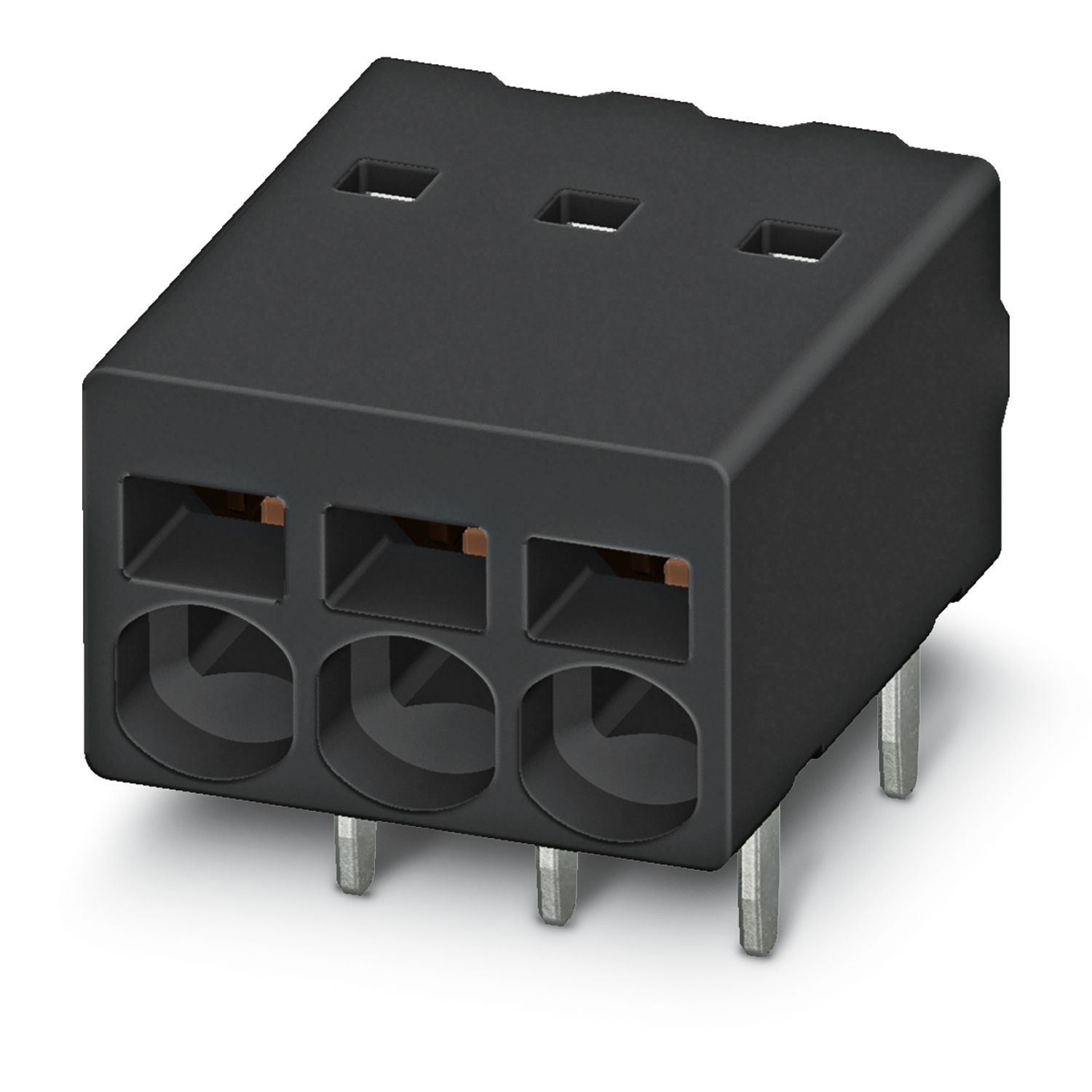 Phoenix Contact PTSM 0.5/ 4-2.5-H THR R32 Series PCB Terminal Block, 4-Contact, 2.5mm Pitch, Through Hole Mount, 1-Row,