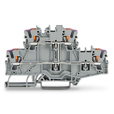 WAGO 2202-2708 TOPJOB S Series Grey, 2.5mm², 2-Level, Push In Termination, ATEX, CSA, IECEx
