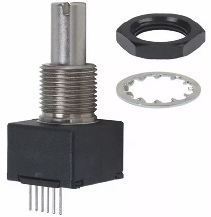 Bourns 5V dc 32 Pulse Optical Encoder with a 6 mm Slotted Shaft, Through Hole, Axial PC Pin