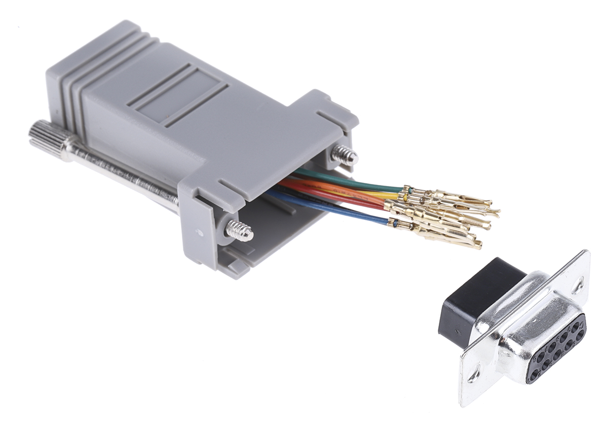 RS PRO D-sub Adapter Female 9 Way D-Sub to Female RJ45